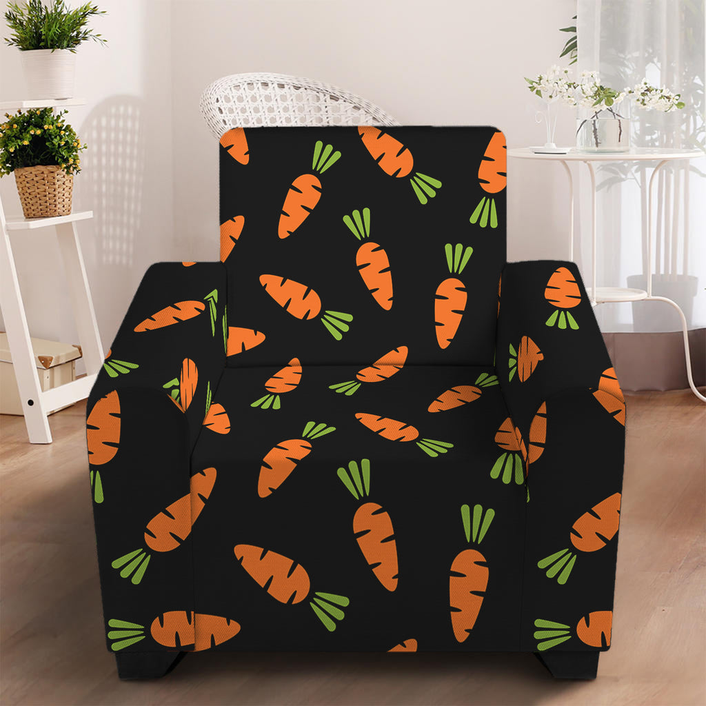 Black Carrot Pattern Print Armchair Slipcover