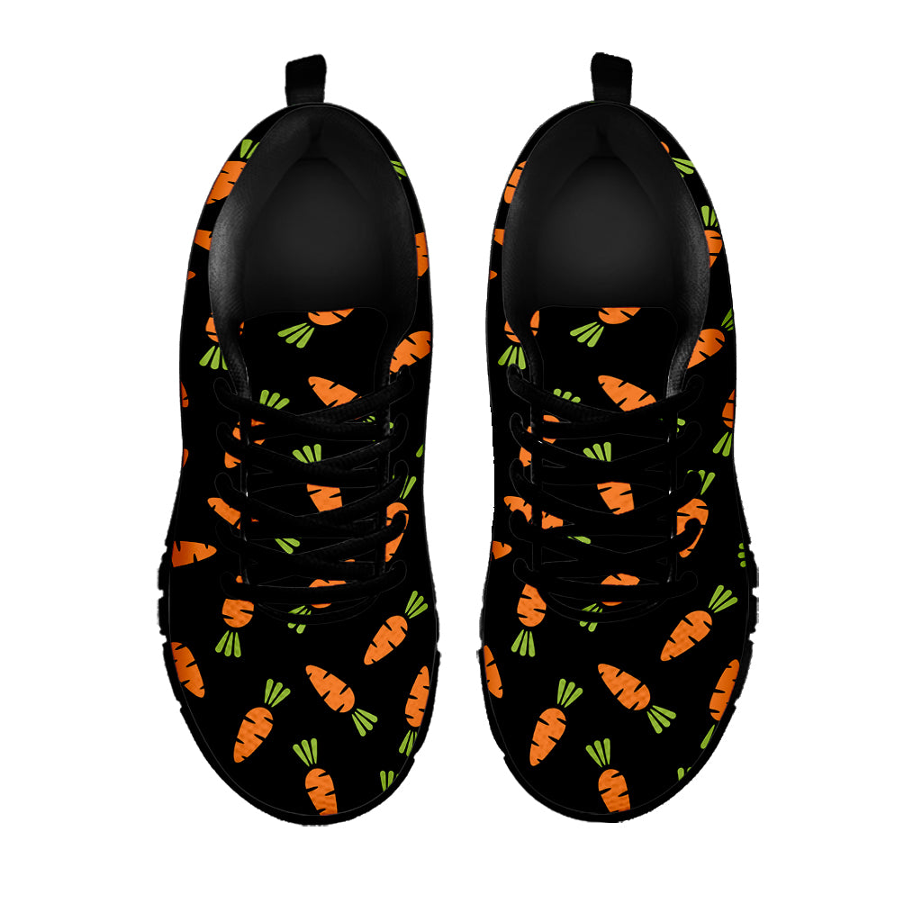 Black Carrot Pattern Print Black Sneakers