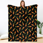 Black Carrot Pattern Print Blanket