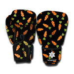 Black Carrot Pattern Print Boxing Gloves