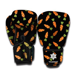 Black Carrot Pattern Print Boxing Gloves