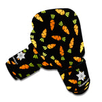 Black Carrot Pattern Print Boxing Gloves