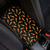 Black Carrot Pattern Print Car Center Console Cover