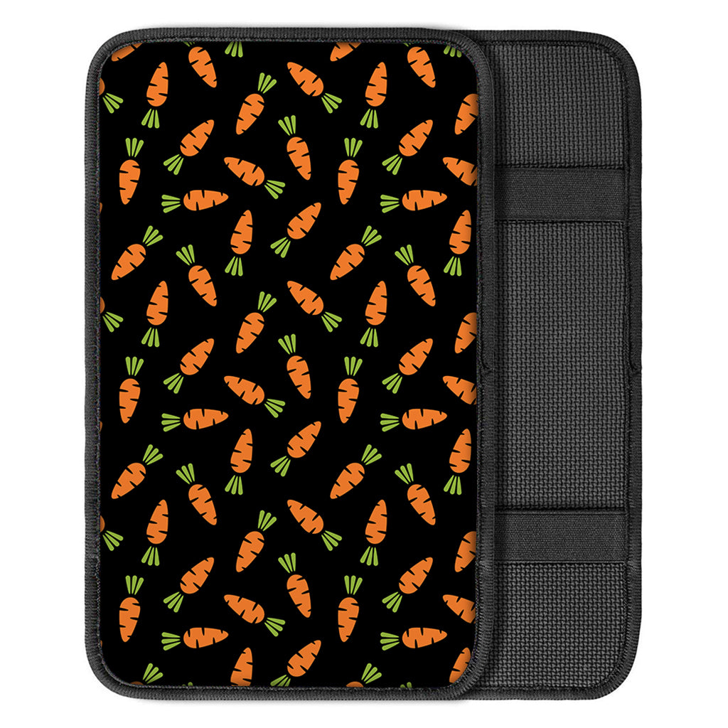 Black Carrot Pattern Print Car Center Console Cover