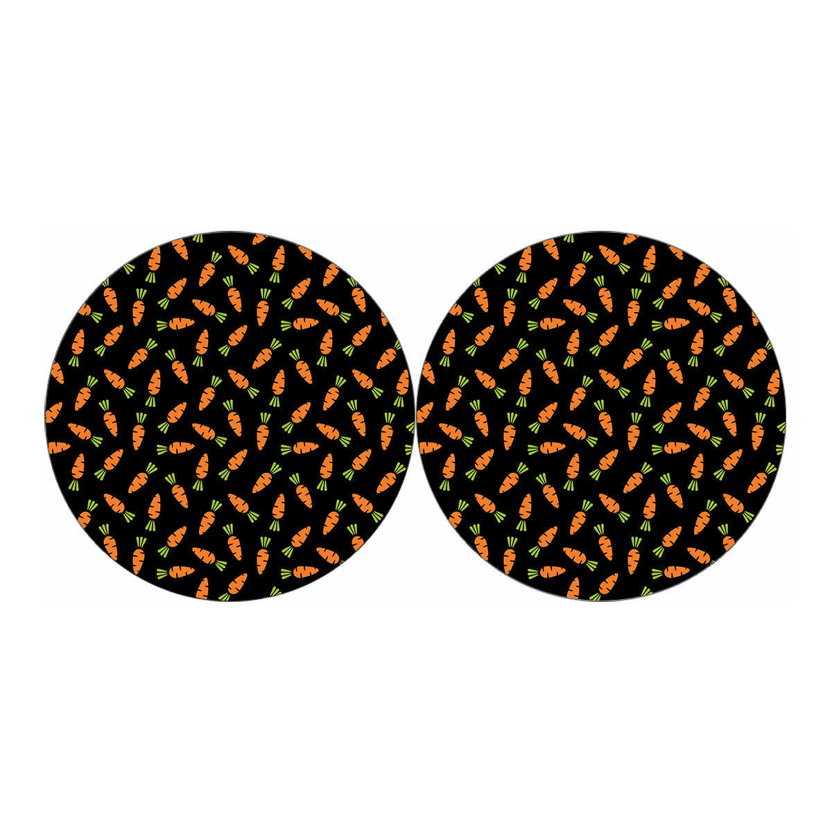 Black Carrot Pattern Print Car Coasters
