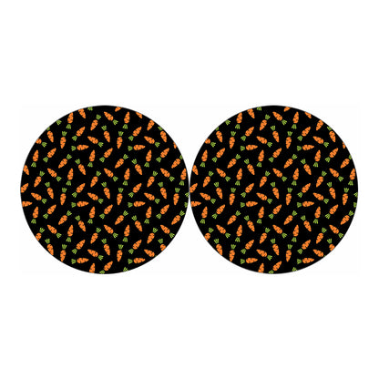 Black Carrot Pattern Print Car Coasters