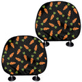 Black Carrot Pattern Print Car Headrest Covers