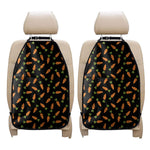 Black Carrot Pattern Print Car Seat Organizers