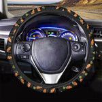 Black Carrot Pattern Print Car Steering Wheel Cover