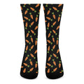 Black Carrot Pattern Print Crew Socks