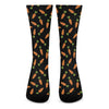 Black Carrot Pattern Print Crew Socks