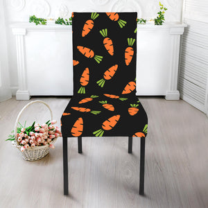 Black Carrot Pattern Print Dining Chair Slipcover