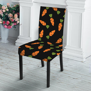 Black Carrot Pattern Print Dining Chair Slipcover