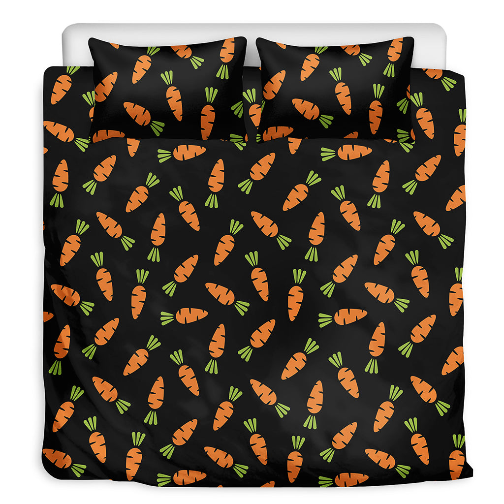 Black Carrot Pattern Print Duvet Cover Bedding Set