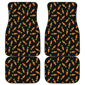 Black Carrot Pattern Print Front and Back Car Floor Mats