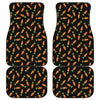 Black Carrot Pattern Print Front and Back Car Floor Mats