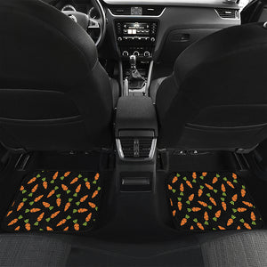 Black Carrot Pattern Print Front and Back Car Floor Mats