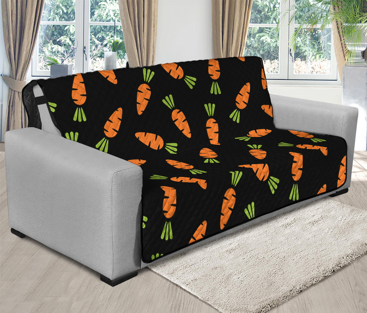 Black Carrot Pattern Print Futon Protector