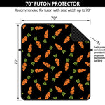 Black Carrot Pattern Print Futon Protector