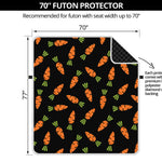 Black Carrot Pattern Print Futon Protector