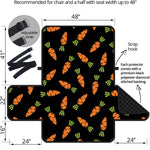 Black Carrot Pattern Print Half Sofa Protector