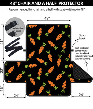 Black Carrot Pattern Print Half Sofa Protector