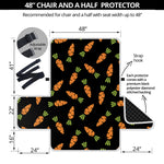 Black Carrot Pattern Print Half Sofa Protector