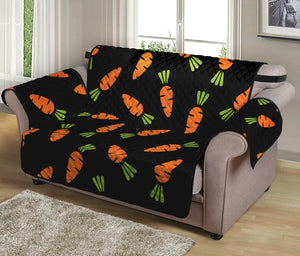 Black Carrot Pattern Print Loveseat Protector