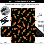 Black Carrot Pattern Print Loveseat Protector