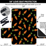 Black Carrot Pattern Print Loveseat Protector