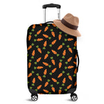 Black Carrot Pattern Print Luggage Cover