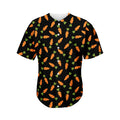 Black Carrot Pattern Print Men's Baseball Jersey