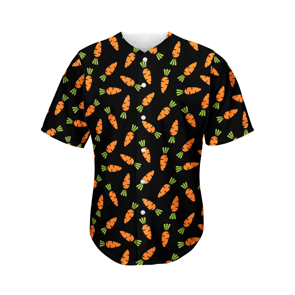 Black Carrot Pattern Print Men's Baseball Jersey