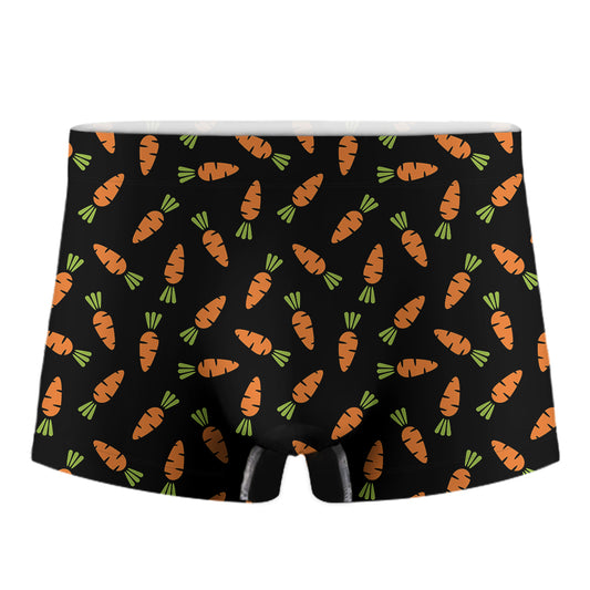 Black Carrot Pattern Print Men's Boxer Briefs