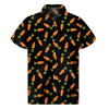 Black Carrot Pattern Print Men's Short Sleeve Shirt