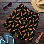 Black Carrot Pattern Print Men's Shorts