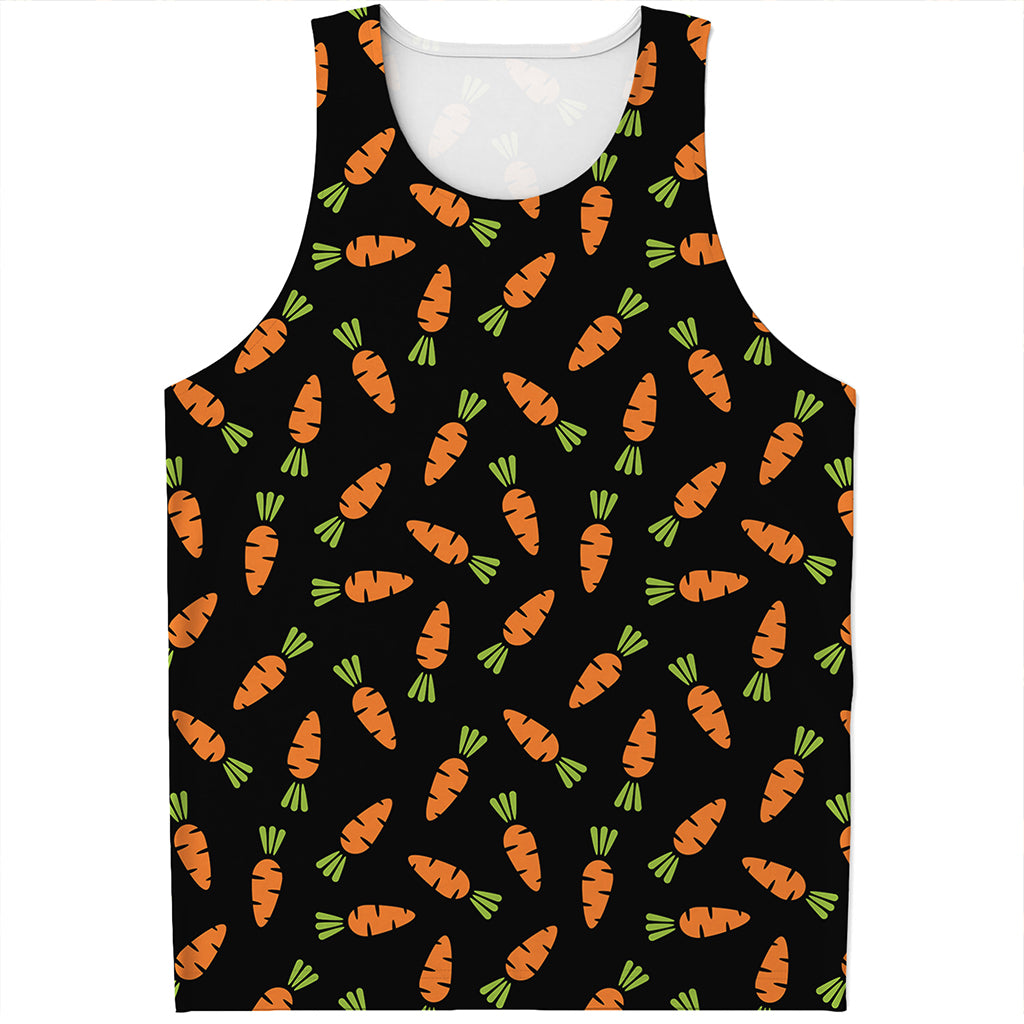 Black Carrot Pattern Print Men's Tank Top