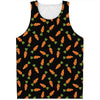 Black Carrot Pattern Print Men's Tank Top