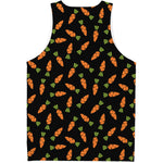 Black Carrot Pattern Print Men's Tank Top