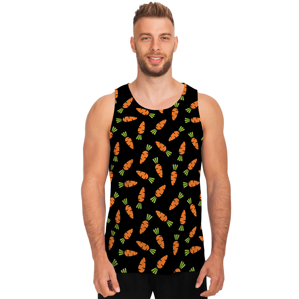 Black Carrot Pattern Print Men's Tank Top