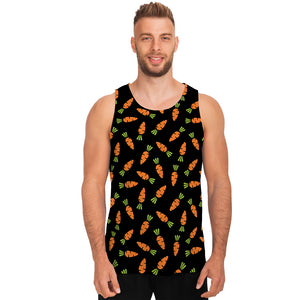 Black Carrot Pattern Print Men's Tank Top