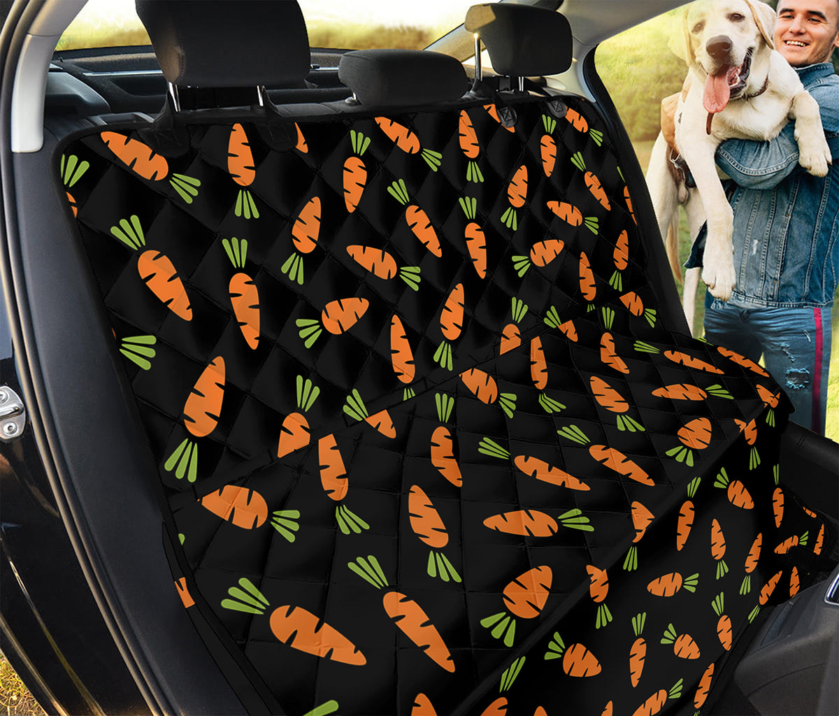 Black Carrot Pattern Print Pet Car Back Seat Cover