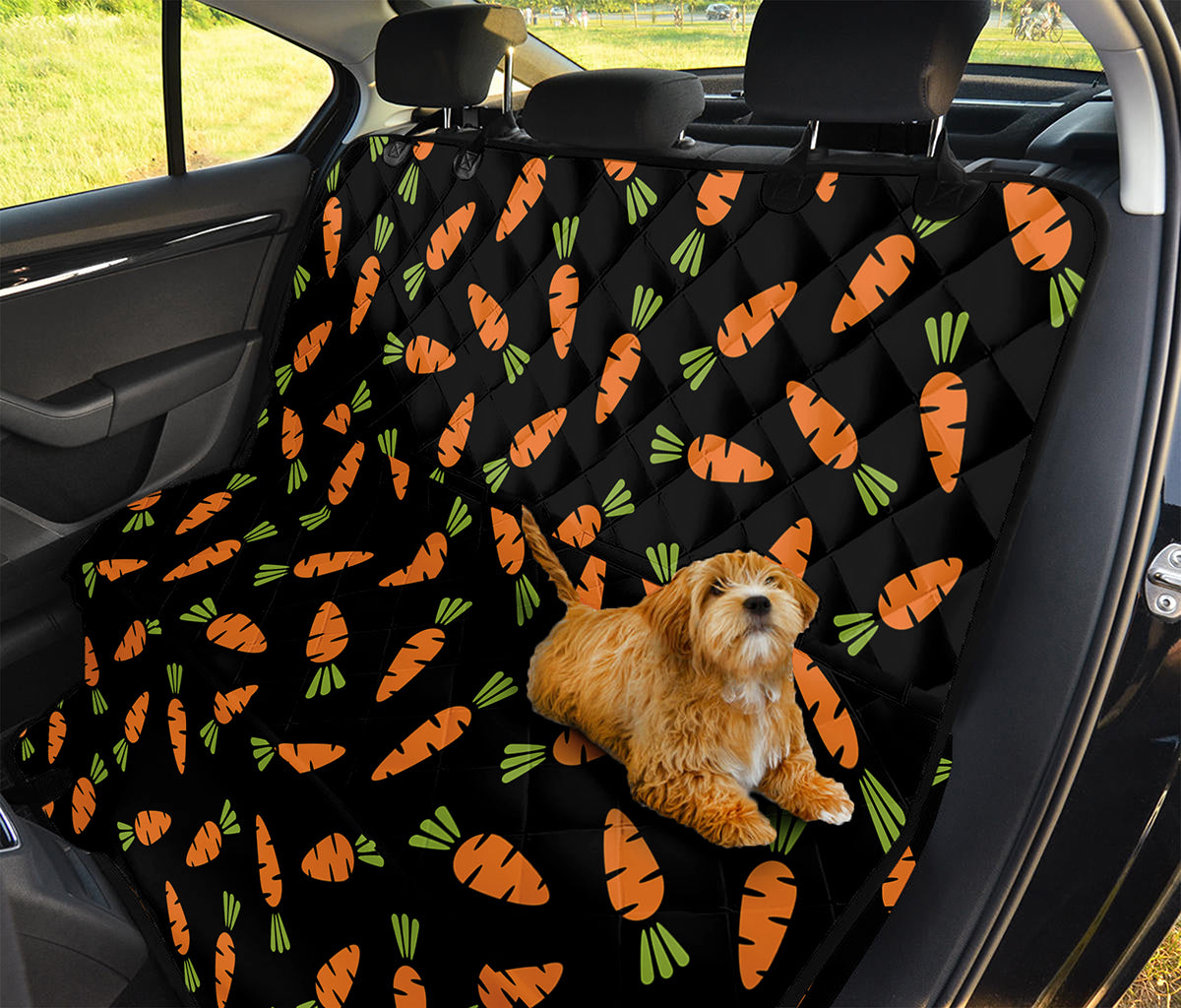 Black Carrot Pattern Print Pet Car Back Seat Cover