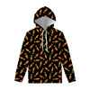 Black Carrot Pattern Print Pullover Hoodie