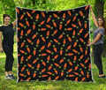 Black Carrot Pattern Print Quilt