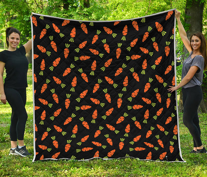 Black Carrot Pattern Print Quilt