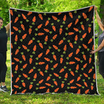 Black Carrot Pattern Print Quilt
