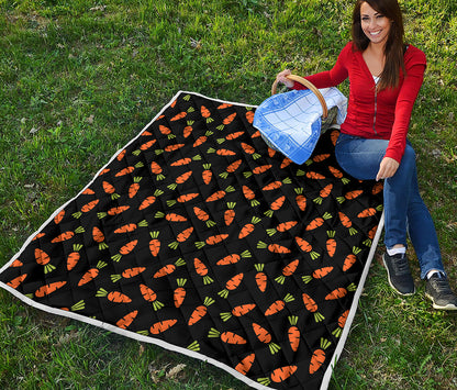 Black Carrot Pattern Print Quilt