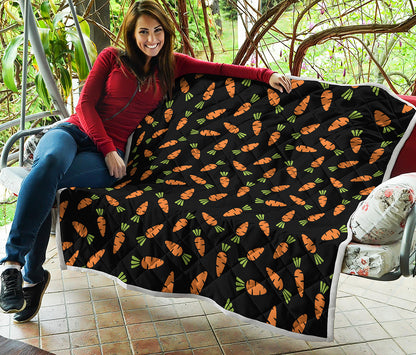 Black Carrot Pattern Print Quilt