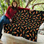 Black Carrot Pattern Print Quilt